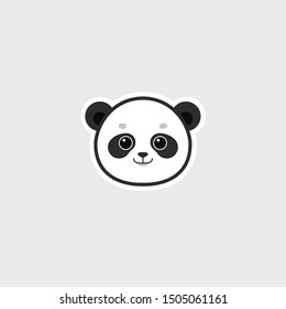 Panda logo, cute kind character. Vector illustration in cartoon style.