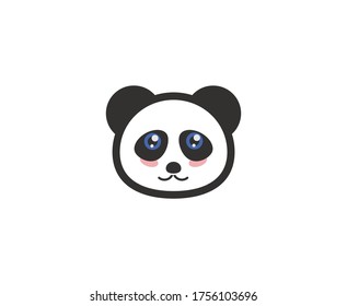 Logo de Panda lindo icono del vector triste 