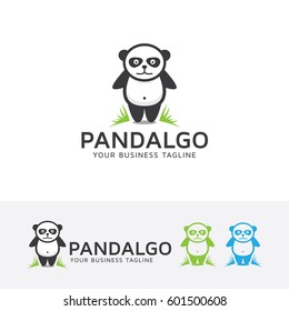 Panda logo design. Animal, Cute mascot panda logo concept. Vector logo template