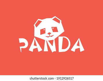 Panda logo design. Chinese bear head silhouette, geometric style. Isolated vector illustration.