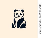 panda logo design concept icon