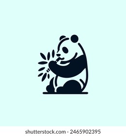 panda logo design concept icon