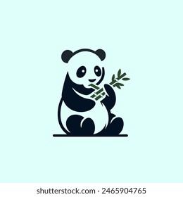 panda logo design concept icon