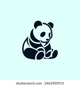  panda logo design concept icon