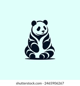 panda logo design concept icon