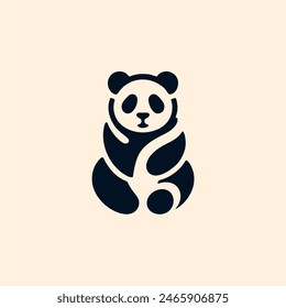 panda logo design concept icon