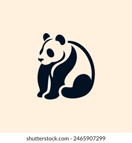 panda logo design concept icon
