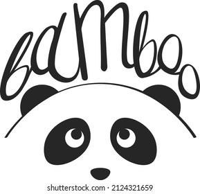 Panda logo design cute concept for children company bamboo