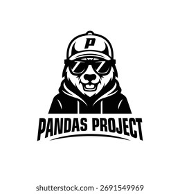 Diseño de Logo de Panda. Minimalista y moderno. Ilustración vectorial