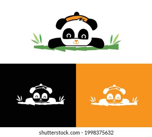 Panda Logo design Negative space