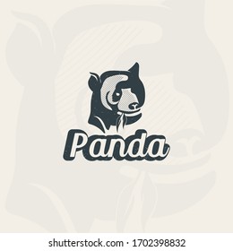 Panda logo design Premium Vector