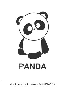Panda Logo design vector, funny animal Logotype bear concept icon. illustration