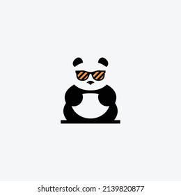 panda logo design vector silhouette illustration