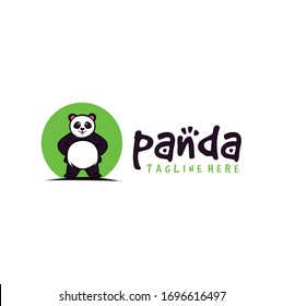 Panda Logo Design Vector Stock Template Illustration .