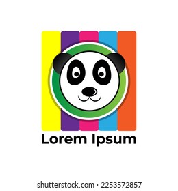 Panda logo design vector stock template Illustration. Colorful modern panda logo design element
