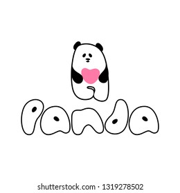 PANDA. Logo design vector template. Animal illustration. 