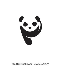 panda logo design vector template. cute panda illustration vector design. panda icon design vector for any business. animal, dog , cat, wolf, fox, perfect for Stickers, Prints for Clothing, Coloring.