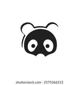 panda logo design vector template. cute panda illustration vector design. panda icon design vector for any business. animal, dog , cat, wolf, fox, perfect for Stickers, Prints for Clothing, Coloring.