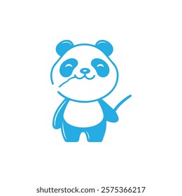 panda logo design vector template. cute panda illustration vector design. panda icon design vector for any business. animal, dog , cat, wolf, fox, perfect for Stickers, Prints for Clothing, Coloring.