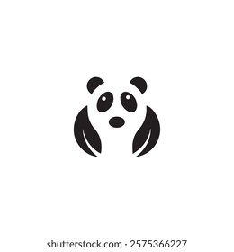 panda logo design vector template. cute panda illustration vector design. panda icon design vector for any business. animal, dog , cat, wolf, fox, perfect for Stickers, Prints for Clothing, Coloring.