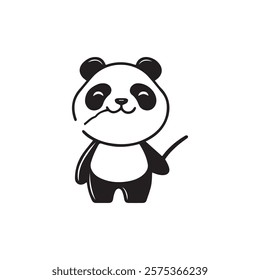 panda logo design vector template. cute panda illustration vector design. panda icon design vector for any business. animal, dog , cat, wolf, fox, perfect for Stickers, Prints for Clothing, Coloring.