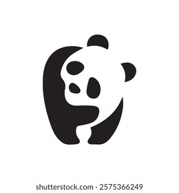 panda logo design vector template. cute panda illustration vector design. panda icon design vector for any business. animal, dog , cat, wolf, fox, perfect for Stickers, Prints for Clothing, Coloring.