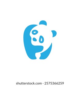 panda logo design vector template. cute panda illustration vector design. panda icon design vector for any business. animal, dog , cat, wolf, fox, perfect for Stickers, Prints for Clothing, Coloring.