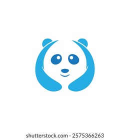 panda logo design vector template. cute panda illustration vector design. panda icon design vector for any business. animal, dog , cat, wolf, fox, perfect for Stickers, Prints for Clothing, Coloring.