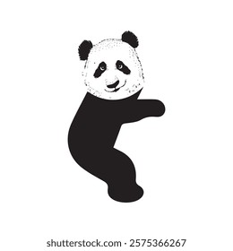 panda logo design vector template. cute panda illustration vector design. panda icon design vector for any business. animal, dog , cat, wolf, fox, perfect for Stickers, Prints for Clothing, Coloring.