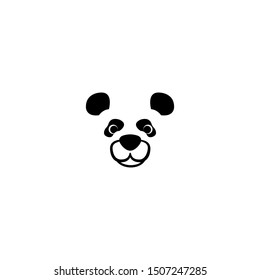 panda logo face simple . mascot bear illustration