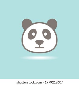 panda logo flatdesign vector image