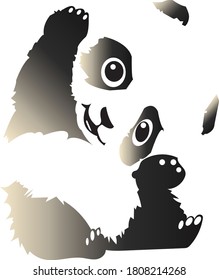 Panda logo with gradient color.