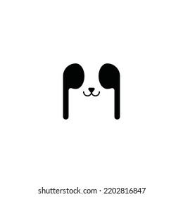 panda logo headset. logos for technology companies. panda face formed from the silhouette of the headset