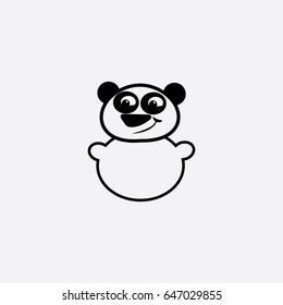 panda logo, icon animal