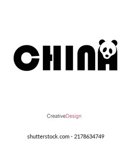 Panda Logo Icon Art Design – Abstract Letter Panda Logo. Features a Unique and Modern Representation of a Panda Integrated with Letter Shapes, Perfect for Brands Focused on Wildlife