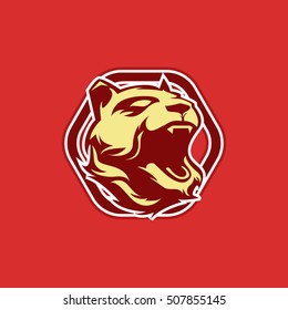 Panda logo icon with red background