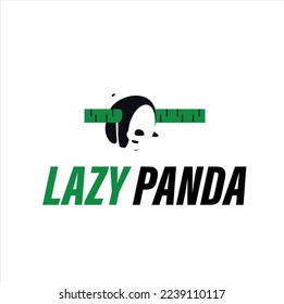 Panda logo icon with trees company and bussiness agency spesialy chenese. lazy panda template logo. Sign and nature animal logo