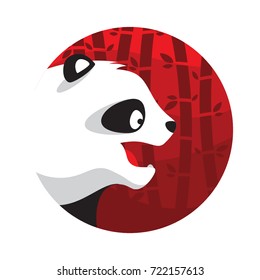 Panda Logo Illustration Vector in Flat Style