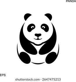 Panda logo. Isolated panda head on white background