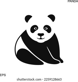 Panda logo. Isolated panda on white background