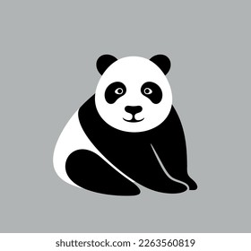 Panda logo. Isolated panda on white background