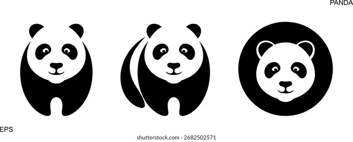 Logo de Panda. Panda aislado sobre fondo blanco