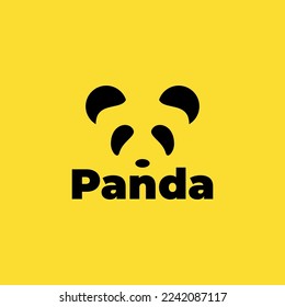 panda logo line vector template.