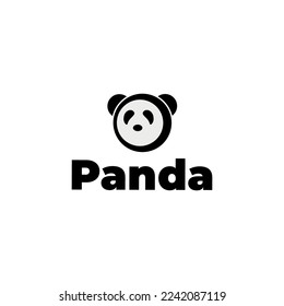 panda logo line vector template.