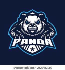 Panda logo mascot design vector with modern illustration concept style. Panda illustration for esport team.