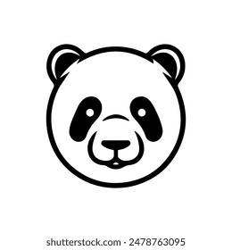 Panda logo or modern line icon. Vector line art and icon design with bold outline. Black and white Pixel Perfect minimalistic symbol isolate white background. Creative logotype