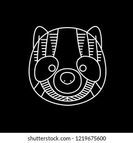 Panda logo in the modern linear style, line art design templete logo