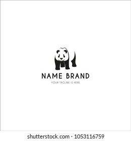 panda logo negative space template