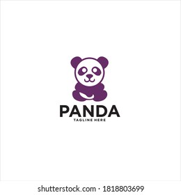 Panda Logo Silhouette Design Symbol Vektorsymbol