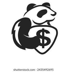 Panda Logo template Isolated. Brand Identity. Icon Abstract Vector graphic